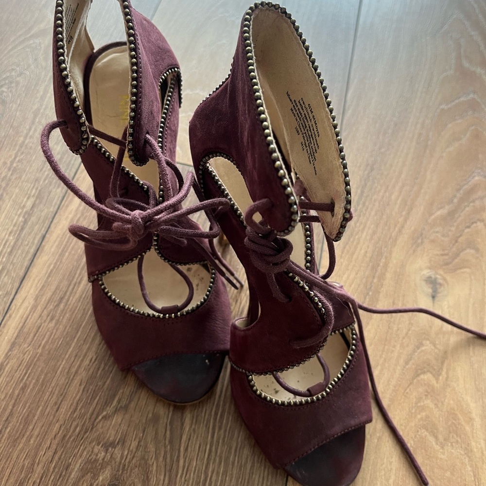Nine West Purple Stiletto Heels with Peep-Toe Design